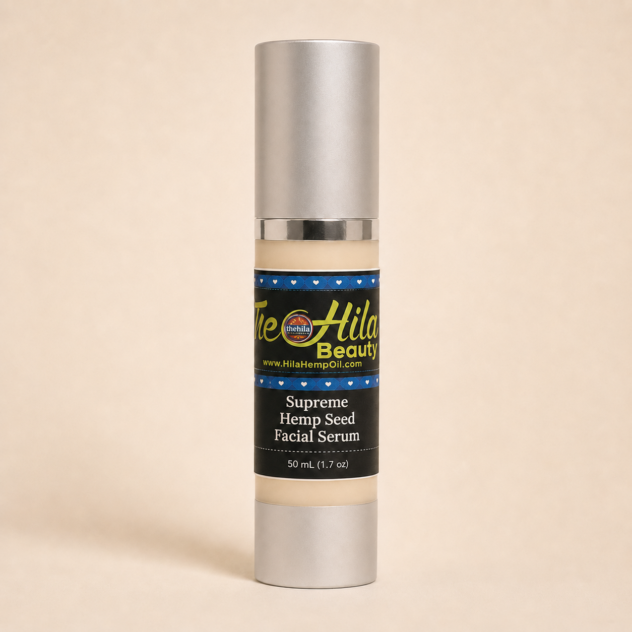 Supreme Hemp Seed Facial Serum in a 50 mL airless pump